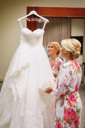 bride and her wedding gown