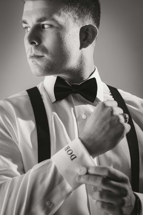 Groom getting ready