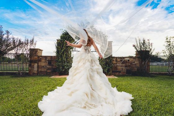Veil blowing in the wind