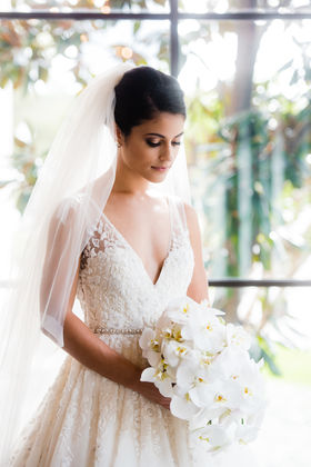 Bride and bouquet