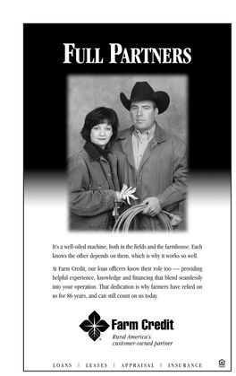 Advertisment for an agricultural banking intitution.