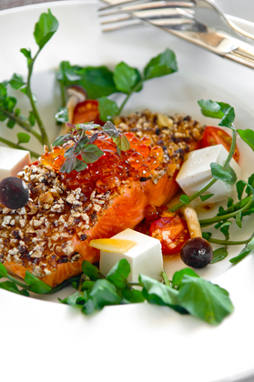 Crusted Salmon w/ Caviar - Advertising - Prince resorts, Hapuna Beach, Hawaii
