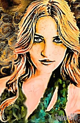 Ginger in a Green Dress - Oil Painting by Tommi Trudeau.