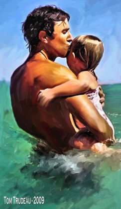 A Father's Love - Oil Painting by Tommi Trudeau.