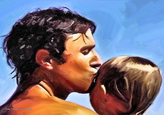 A Father's Love Detail - Oil Painting by Tommi Trudeau.