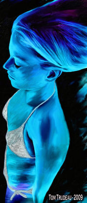 Girl in Blue - Oil Painting by Tommi Trudeau.