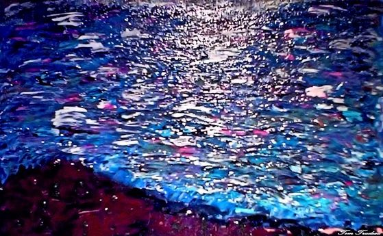 Rocky Mountain Magical Night - Oil Painting by Tommi Trudeau.