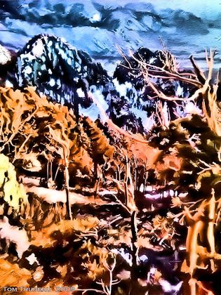 Sandia Winter - Oil Painting by Tommi Trudeau.