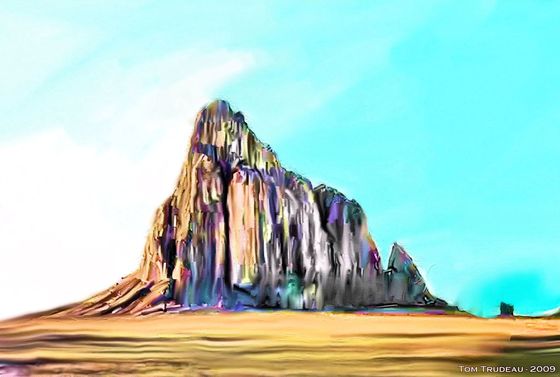 Shiprock - Oil Painting by Tommi Trudeau.