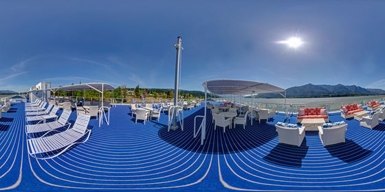 Top deck of cruise boat